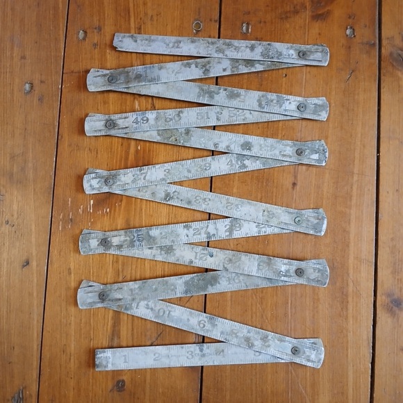 📐Vintage 1930's Lufkin Folding Metal Ruler - 72 Inches | Great Aged Patina! 📏 - Picture 4 of 4